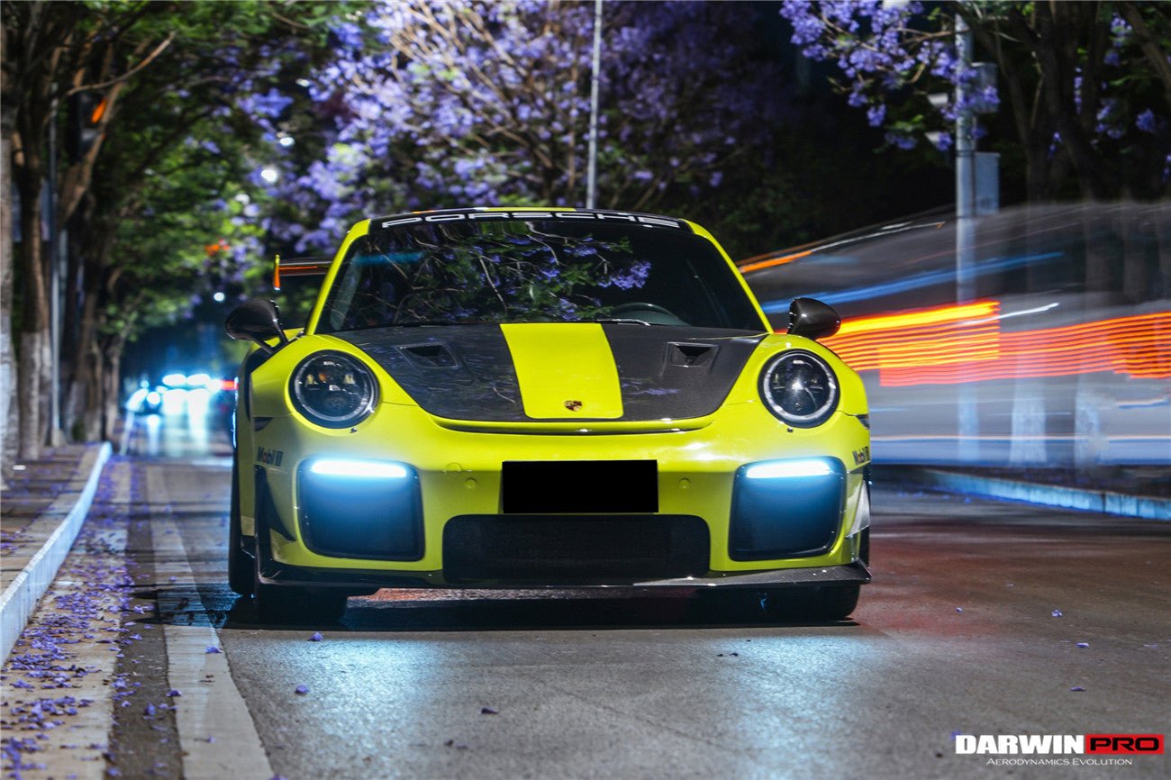 2013 - 2019 Porsche 911 991 Turbo S GT2RS Style Partial Carbon Fiber Front Bumper and Fender